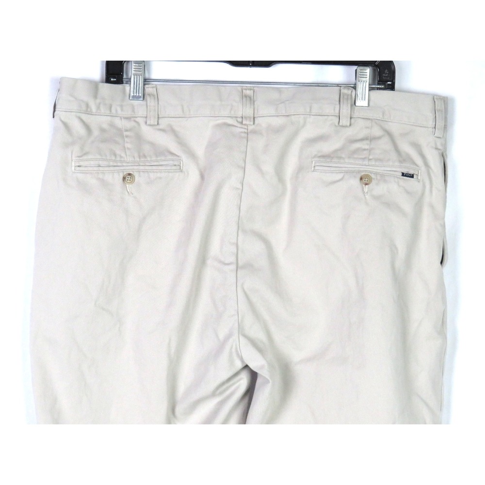 Polo Ralph Lauren Khaki Classic Fit Cotton Pleated Chino Pants Men's 38 X 32 - Picture 5 of 9